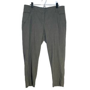 Eileen Fisher Women's size 16 Gray Lightweight Linen Blend Slacks Trousers Pants
